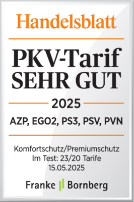 Handelsblatt / Franke & Bornberg – PKV-Tarif Sehr gut 2025