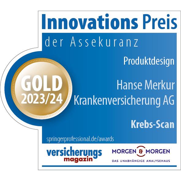 Innovationspreis der Assekuranz – Gold 2023/24 – Produktdesign Krebs-Scan – HanseMerkur