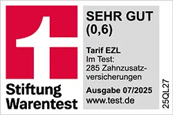 Stiftung Warentest – Sehr gut 0,6 – PlusZahn Premiumpaket – 07/2025